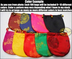 10/25/50/100PCS mixed Brocade Drawstring Jewelry Wedding Pouches Purse Coin Bags