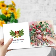 DIZAKIM 6 Pieces Christmas Theme Design Diamond Painting Greeting Card Set, D…