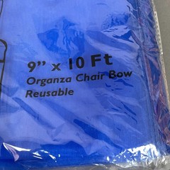 Natural Star Inc. NST Organza Chair Bow Blue 9″ x 10 feet Reusable Lot of 6