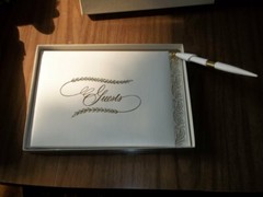 NIB GIBSON White Guest Book and Pen 921 People