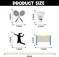 Set of 16,Badminton Theme Centerpiece Sticks,Boy Kid Birthday Table Toppers,B…