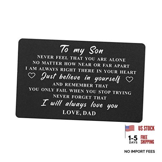 DEGASKEN To My Son Gifts Wallet Card from Dad, Encouragement 03 Son from Dad