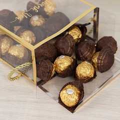 CLEAR GOLD 25 PVC Favor Boxes with Rope Handles and Thank You Print Party