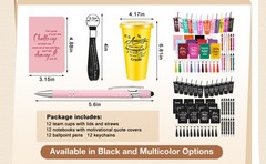 12 Sets/48 Pcs Appreciation Gifts for Employee, 24oz Inspirational Plastic Cups