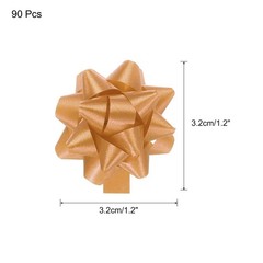 90pcs 1 1/4″ Mini Star Gift Bows Christmas Bows for Gift Wrapping, Yellow