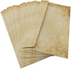30 x Vintage and Antique Looking Envelopes Made from Recycled Paper A4, Brown