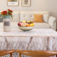 Ziweidue 60 x 120 Inch White Lace Tablecloth 120″ x 60″ (Rectangular),