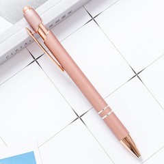 PASISIBICK 12 Pieces Rose Gold Ballpoint Pen with Stylus Tip, 2 in 1 Rose Gol…