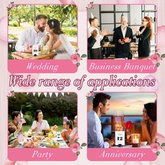 20 Pieces Table Number Cards Round Table Number Stands Modern Cursive Number …