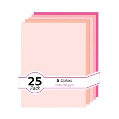 65lb Pink Cardstock 8.5 x 11, Goefun 5 Colors Colored 8.5×11, pink