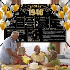 80th Decorative Cloth for Women or Men, Birthday Banner With Holes, Built-in …