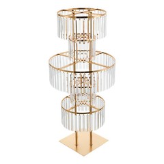 Tall Crystal Flower Vase Metal Flower Stand Wedding Decoration Bling Centerpiece