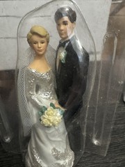 Wilton Our Day Wedding Couple Cake Topper 4.5 Inch Blonde Bride Retired 1997