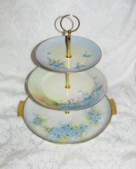 Custom Three Tier Tea Party Cake Stand Made With Vintage Hand Painted Plates