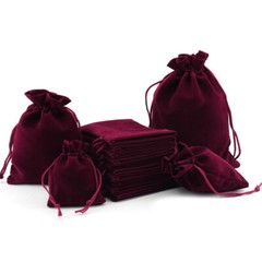 100Pc Lot Velvet Drawstring Velour Pouch Jewelry Baggie Ring Gift Bag Pouch Sets