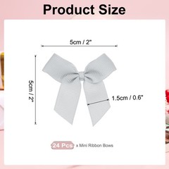 12Pcs Mini Grosgrain Ribbon Bow 2″ Self Adhesive Flower Bows Silver