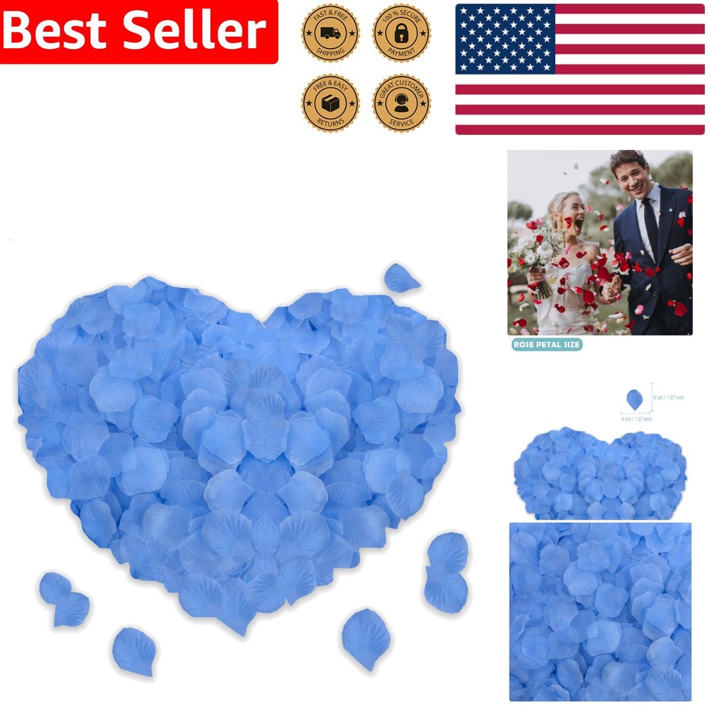 1200PCS Light Blue Artificial Rose Petals for Weddings Valentine Romantic Decor