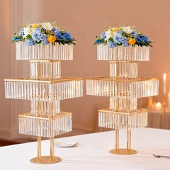5 Tier Round Flower Stand 49.2in Metal Pedestal Stands Wedding Flower Stand