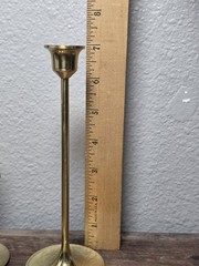 Vintage Brass Taper Candle Holder Set of 3 decor Holiday Taiwan Classic