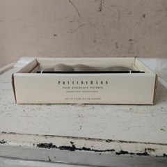 Pottery Barn Rock Place Card Holders – Set Of 4- With Grease Pen Open Box Stone