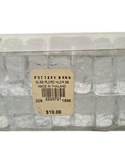 Pottery Barn Placecard Holders Clear Glass Cubes Wedding Shower Display Set 8