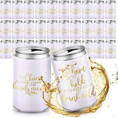 50 Pieces White Wedding Can Cooler Sleeves Bulk Engagement Party Favors