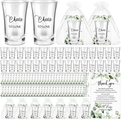 100 Sets Wedding Favors for Guests Wedding Shot Glasses Cheers to Love Acrylic C