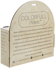 Colorfull Plates 3 Piece Kids Dinnerware Set Space Themed Bpa-Free Melamine