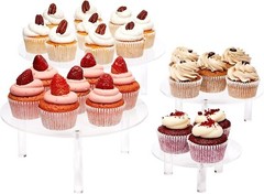 Elegant 4-Piece Acrylic Cake Stand Set – Stackable Dessert Display for Events