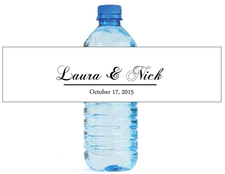 Modern On White Background Wedding Anniversary Engagement Water Bottle Labels