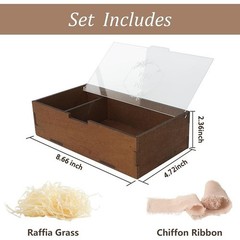Wedding Keepsake Box Wooden Memory Organizer W/ Acrylic Lid Photos Cards Gifts