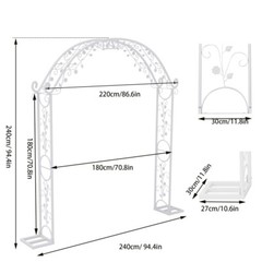 Extra Sturdy Metal Arbor Wedding Arch Garden Trellis Pergola Stand Backdrop Deco