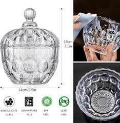 Candy Jar Glass Container with Lid, 22 oz Large Decorative Storage for Snacks