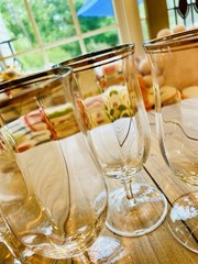 10 Strawberry Street • Windsor • 16oz • Water Goblets with Silver Band Set 4