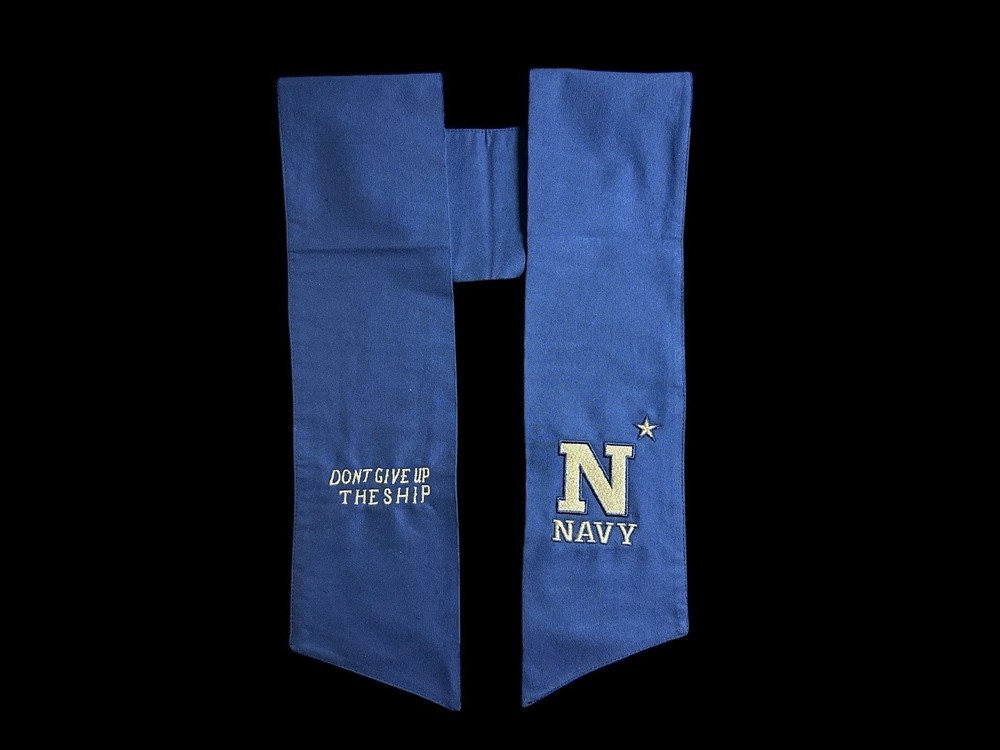 U.S. Naval Academy Cotton Wreath Sash (2 Logos) 31k Stitch