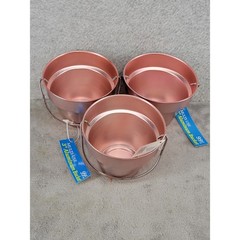 Set of 3 Rose Gold Aluminum Mini Buckets 3 Inch Small Decorative Pails