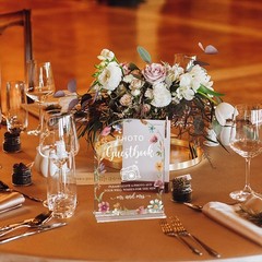 Wedding Reception Sign, Acrylic Table Top, Photo Guestbook, Clear