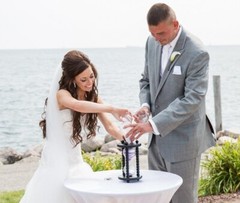 The Wedding Day in Black Unity Sand Ceremony Hourglass by Heirloom Hourglass