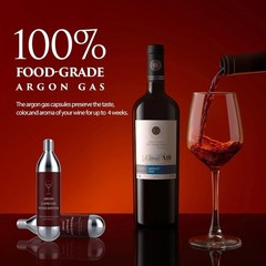 6 Pack Argon Gas Capsules Compatible with Wine Preservation, Silver