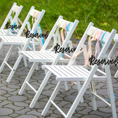 Wood Sign, 6 Pieces Reserved Unfinished Wedding Decorative Signage with Hanging