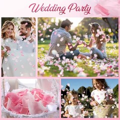 180 PCS Real Pink White Rose Flower Petals Confetti Wedding to Throw 1.75oz
