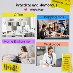 Funny Sticky Note Holder – 6 Pack Clips, (12 x 18) inches, Yellow