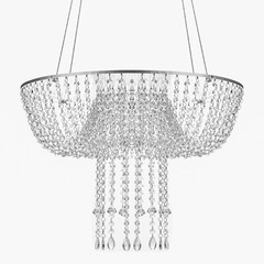 60cm Acrylic Hanging Cake Stand With Beads Ceiling Mount Wedding Party Display