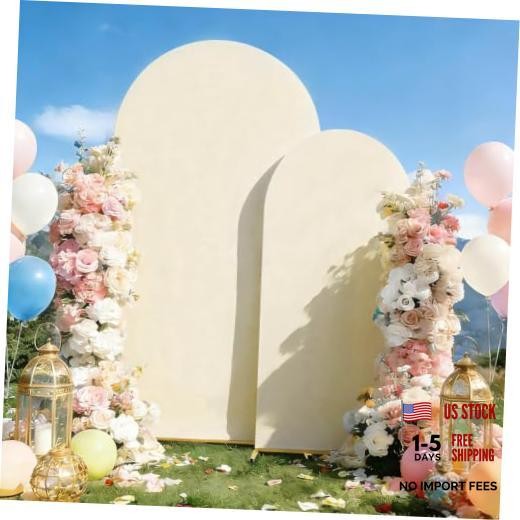 Arch Covers 7.2 and 6ft Wedding Arch Backdrop Cover Set of 2 7.2ft+6ft Beige
