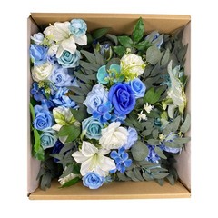 New Tinge Time Wedding Arch Backdrop-Provence Blue Floral