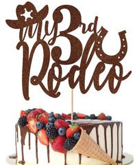 My 3rd Rodeo Cake Topper, third Birthday Cake topper,Western Little Cowboy Th…