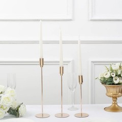 Balsa Circle 3 Gold Metal Candlesticks Stands Taper Candle Holders 13″,