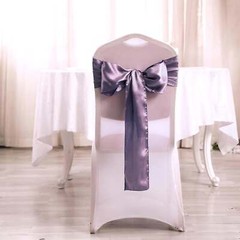 10 Amethyst Satin CHAIR SASHES Ties Bows Wedding Ceremony Reception Decorations