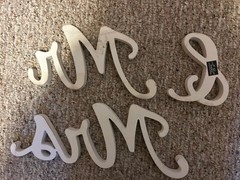 Mr & Mrs Wood Cut Words Sign Wedding 3 Pieces Hobby Lobby