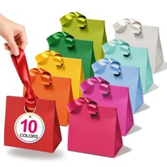 Small Gift Bags with Ribbon Handles Multicolor Small Size / 10 Pack 10 Colors